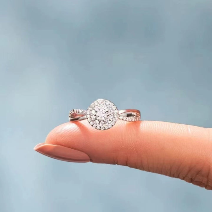 S925 Self Love Themed Full-Diamond Circle Ring Light Luxury Self-Care Band