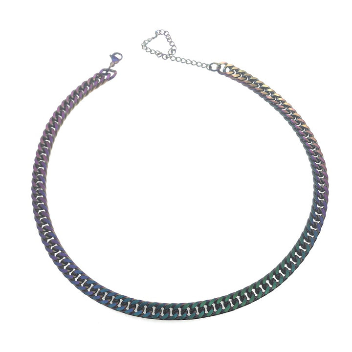 Heat-Treated Iridescent Cuban Link Necklace
