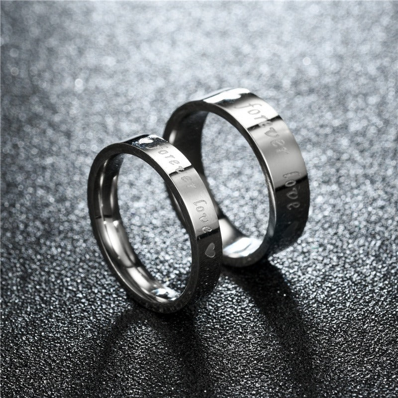 Eternal Whisper Engraved Couple Rings