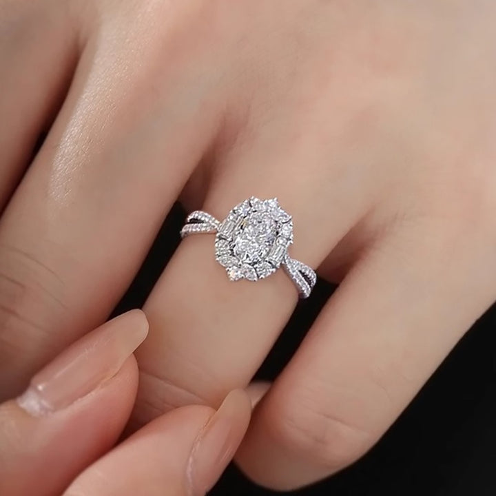 S925 Sterling Silver Paved Halo Open Ring｜Dazzling Luxury for Your Fingertips
