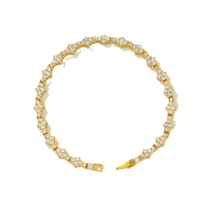 Two-Tone (Gold & Silver) Full Pavé-Set Starburst Bracelet