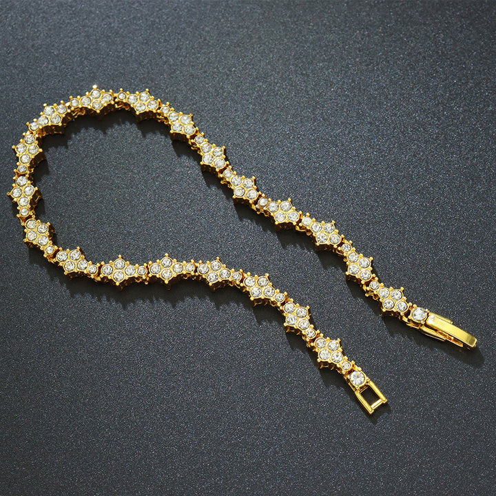 Two-Tone (Gold & Silver) Full Pavé-Set Starburst Bracelet