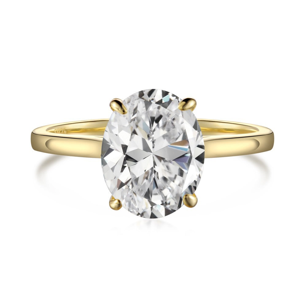Classic Oval Central Stone Ring