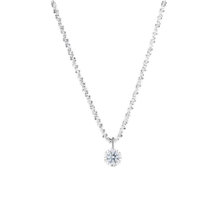 Very simple imitation diamond thin chain necklace