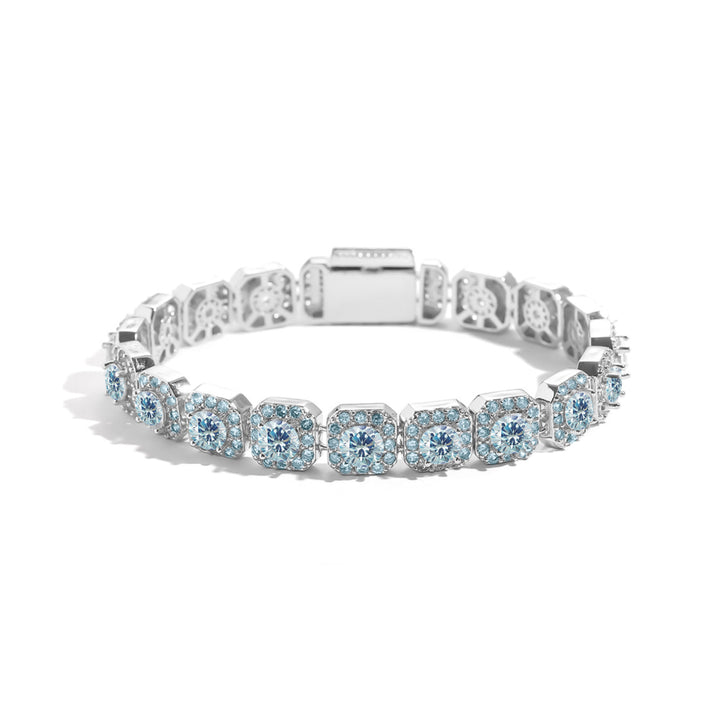 Silver Light Luxury Bracelet with Colored Gemstones