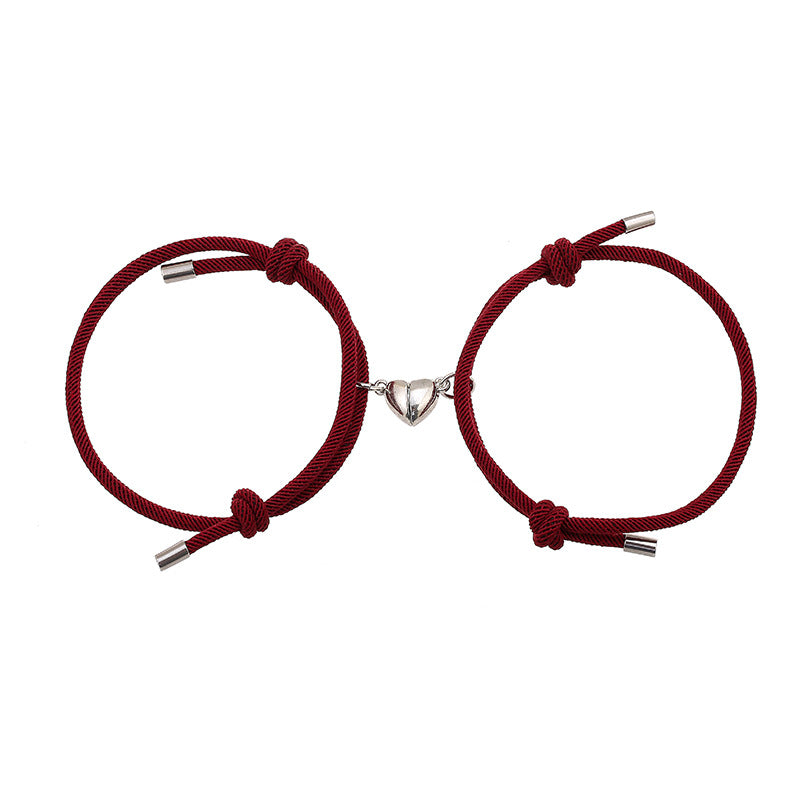 Multi-Color Heart Magnetic Couple Bracelet
