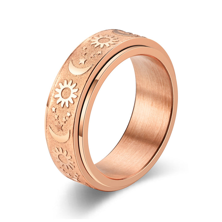 Rotatable Sun-Moon-Star Ring (Black/Gold/Rose Gold/Silver Version)