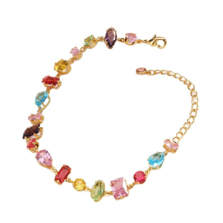 Rainbow Crystal Reverie Two-Tone Irregular Zircon Bracelet