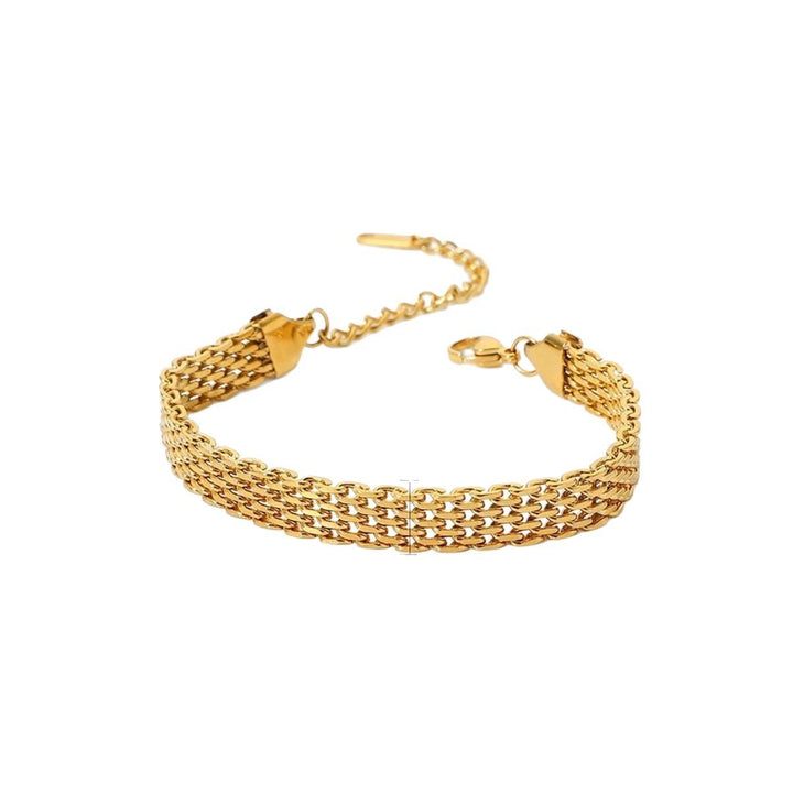 Gilded Weave Two-Tone Braided Texture Bracelet