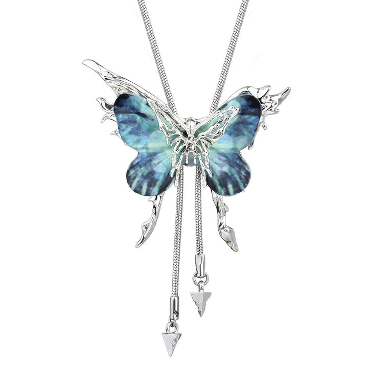 S925 Silver 6 Styles Available Light Luxury Dark Butterfly Pendant Necklace