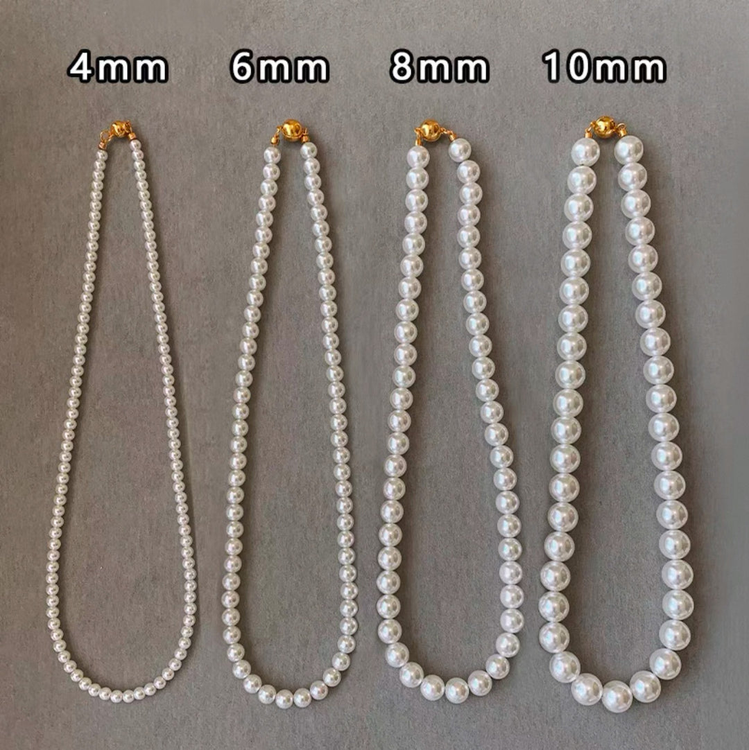 18K Gold Multi-Size Full Pearl Clasp Freshwater Pearl Choker