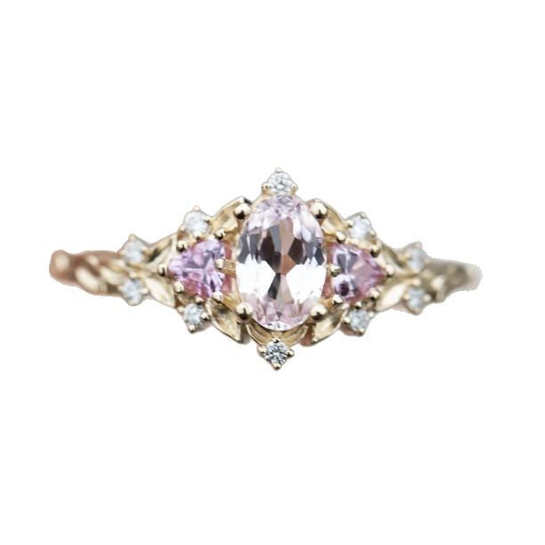 Vintage Pink Gem Gold Ring
