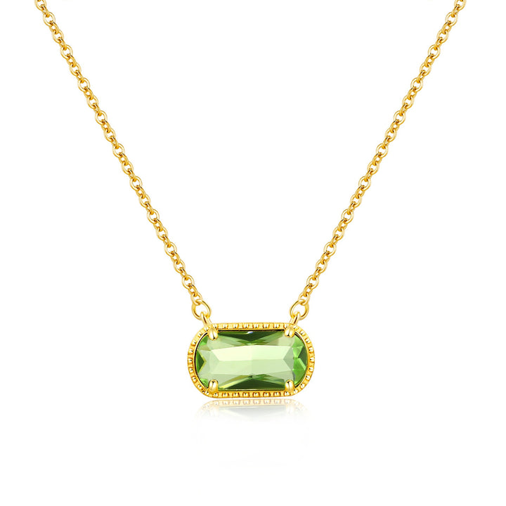 December Birthstone 18K Gold-Plated Necklace - Multi-Color Oval Gemstone Choker