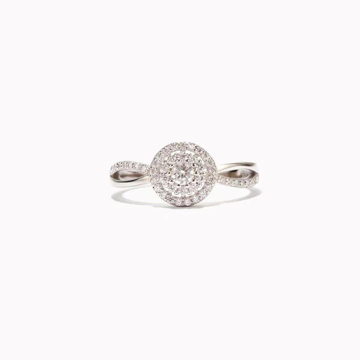 S925 Self Love Themed Full-Diamond Circle Ring Light Luxury Self-Care Band