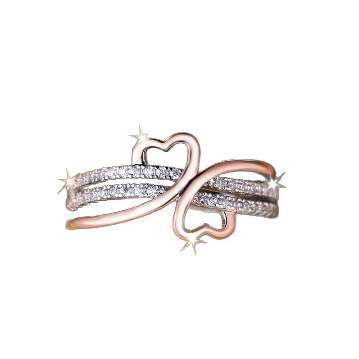 Intertwined Double Hearts 18K White Gold Diamond Ring｜Elegant Embodiment of Eternal Love