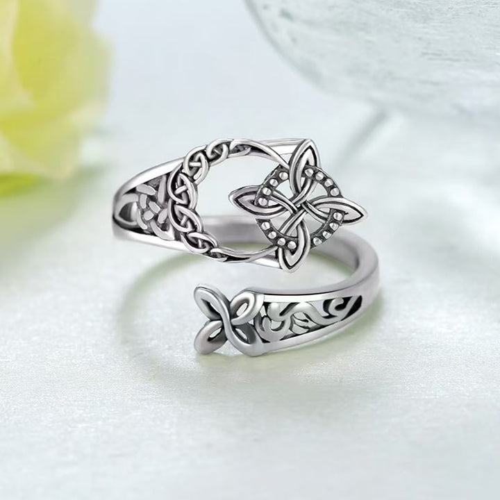 Witch's Knot S925 Silver Celtic Knot Protection Ring｜Hollowed Tangled Mystic Guardian