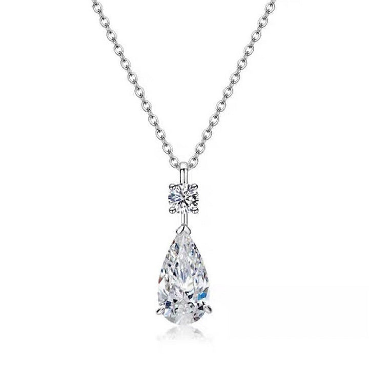 Pear Diamond Starburst 18K White Gold Pear-Cut Diamond Necklace（Complimentary Earrings for a Limited Time）
