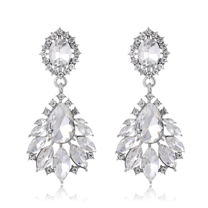 Plume Diamond Opulence 18K White Gold Full Diamond Drop Earrings（2PCS）