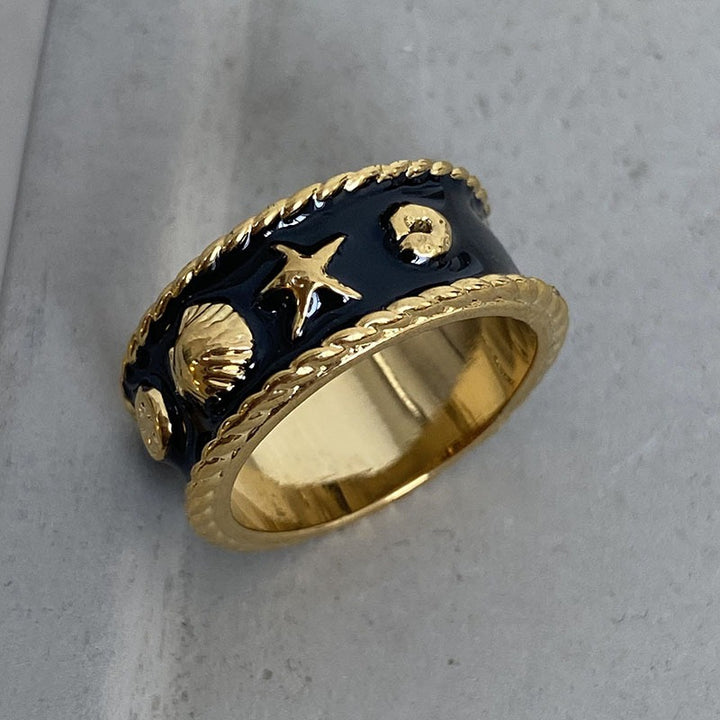 Ocean element enamel ring