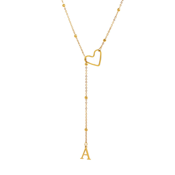 26 Letters Heart Y-Shaped Necklace
