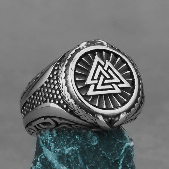 Nordic Viking Triangular Rune Ring
