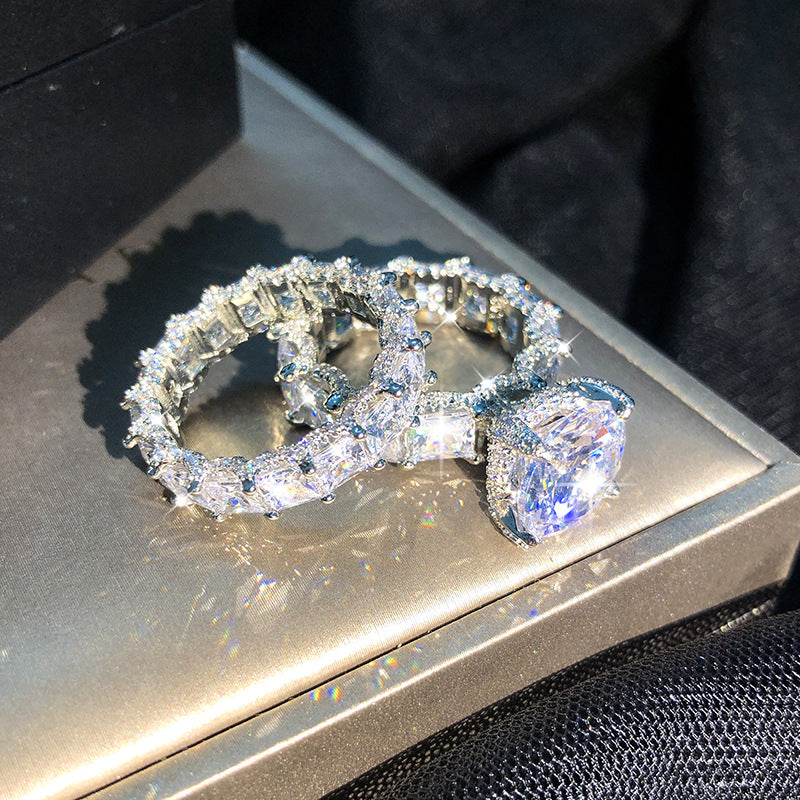 Brilliant Simulated Diamond Stacking Ring