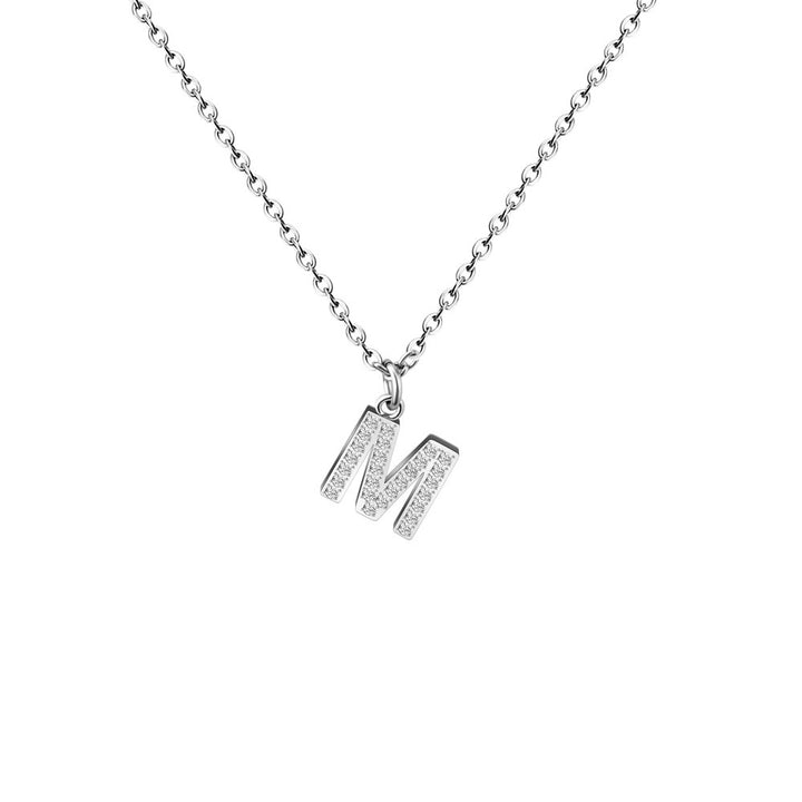 26 Letters Optional Diamond-Encrusted Necklace - Multi-Color Light Luxury Women's Personalized Initial Pendant Accessory