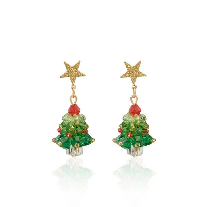 Christmas-Themed 3D Christmas Tree Earrings - Multi-Style Women's Festival Sweet-Style Accessory