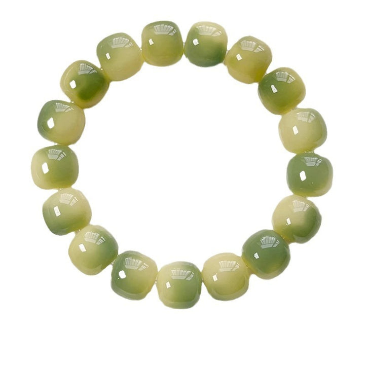 Multi-Color Natural Crystal Barrel Bead Bracelet - Oriental Zen Personalized Bracelet, Unisex Energy Accessory