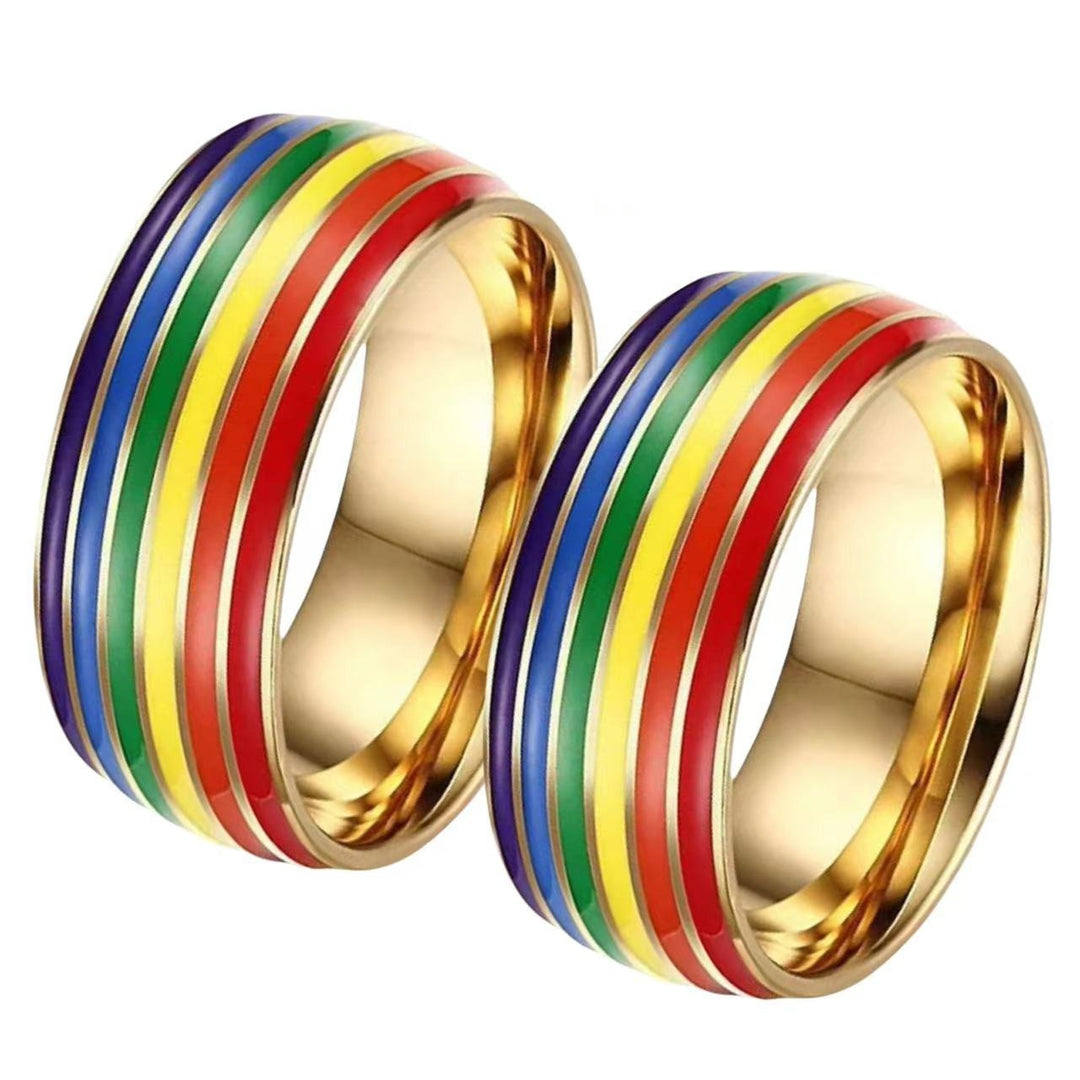 Rainbow Flag Ring - Multi-Color Pride Symbol Ring, Fashion Accessory