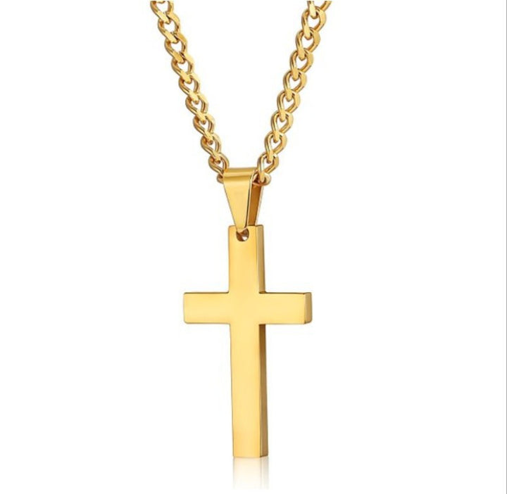 Minimalist Cross Necklace (Black/Gold/Silver Version)