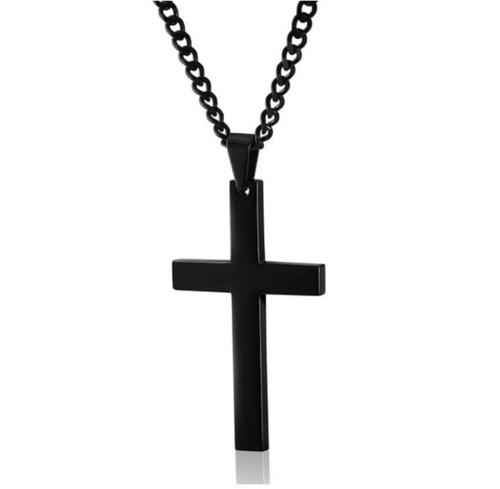 Minimalist Cross Necklace (Black/Gold/Silver Version)