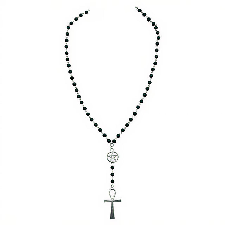 Dark Mysticism Pentagram Ankh Necklace