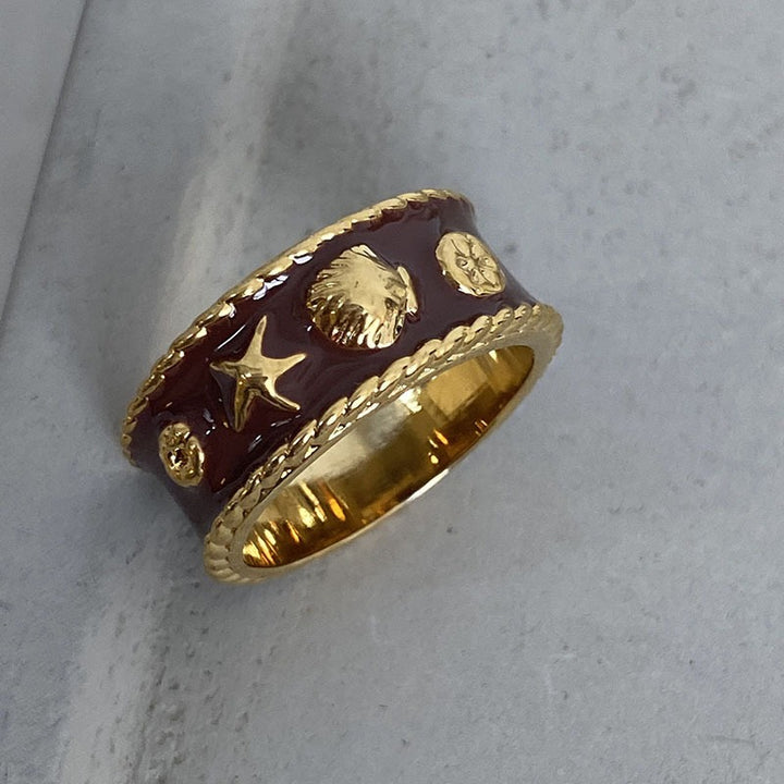 Ocean element enamel ring