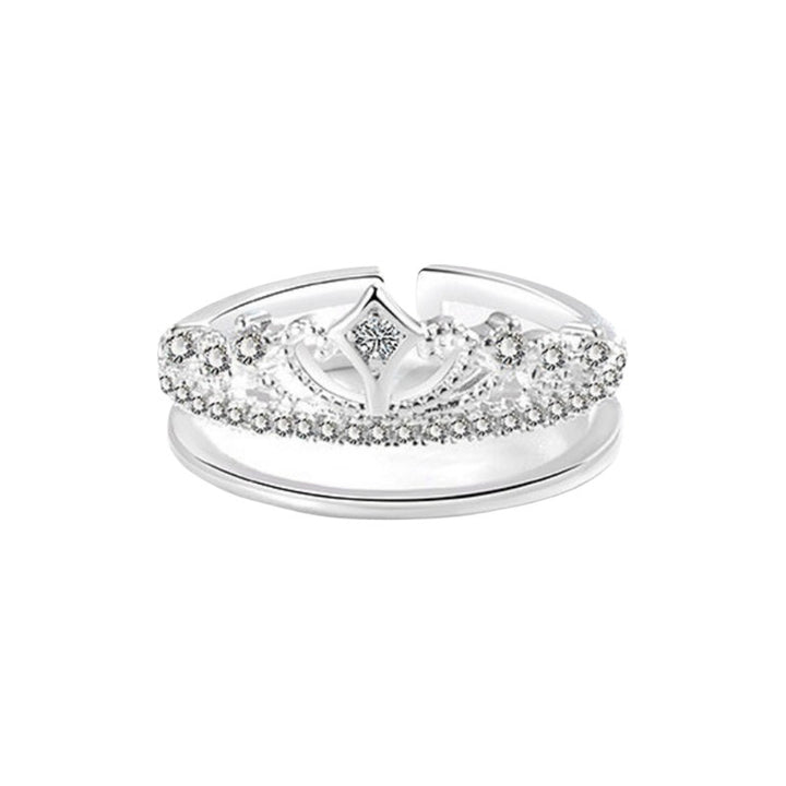 Light Luxury Crown Stackable Open Ring - Multi-Style Women's Diamond Ring