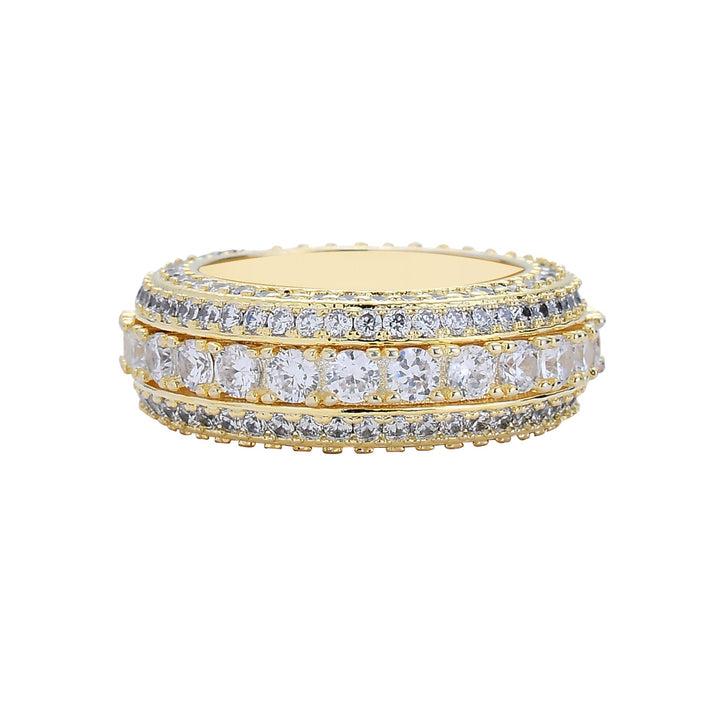 Luxurious Multi-Layer Diamond-Embedded Ring (Gold/Silver Version)