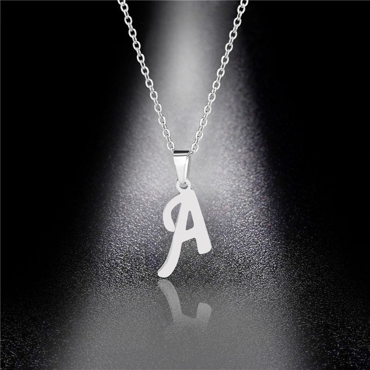 26 Letters Optional Minimalist Silver Necklace - Unisex Personalized Custom Initial Name Accessory