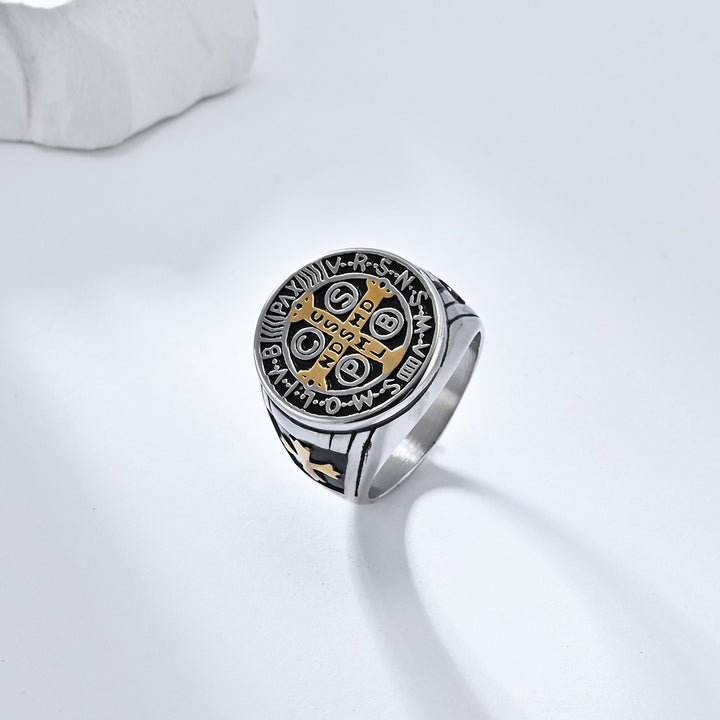 18K Gold/Silver Vintage Totem Light Luxury Niche Band