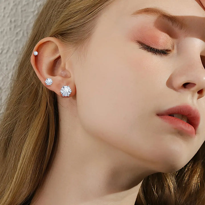 Classic Moissanite Earrings（2PCS）