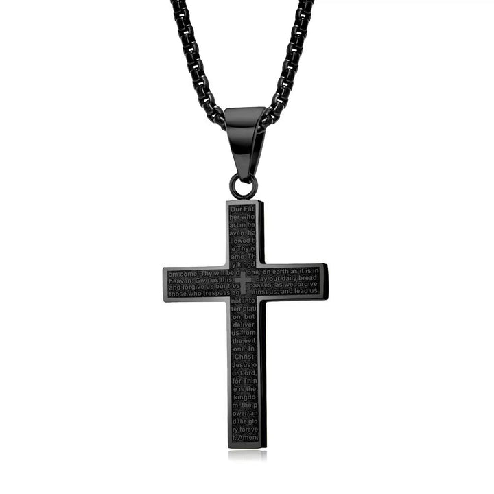 Religious Faith Trendy Accessory Scripture Cross Necklace