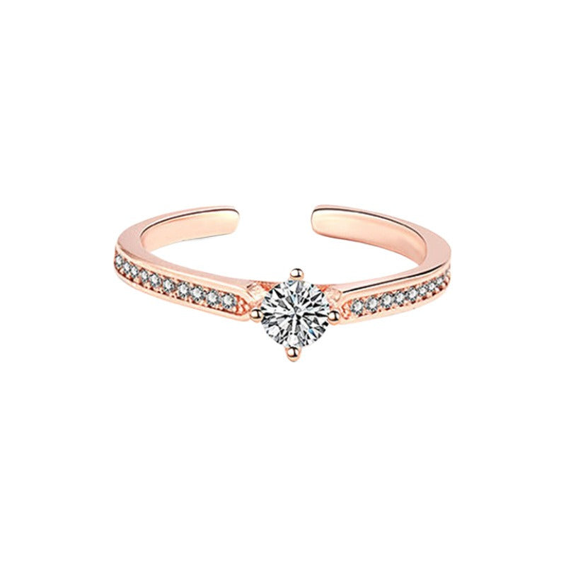 Light Luxury Crown Stackable Open Ring - Multi-Style Women's Diamond Ring