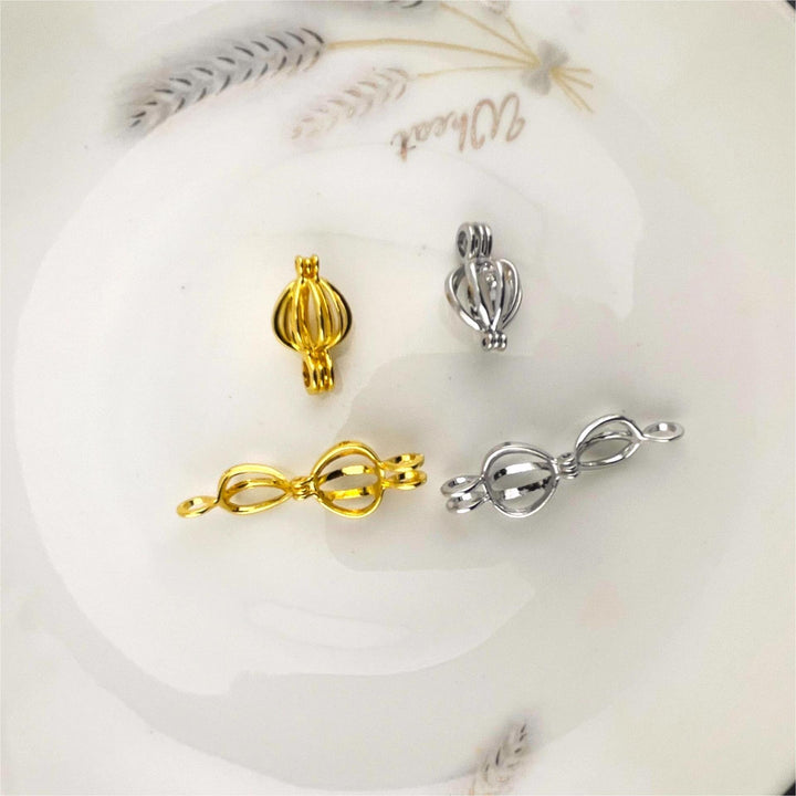 18K Gold/Silver Openable Birdcage Pearl Necklace - Light Luxury Niche Hidden-Item Pendant Choker