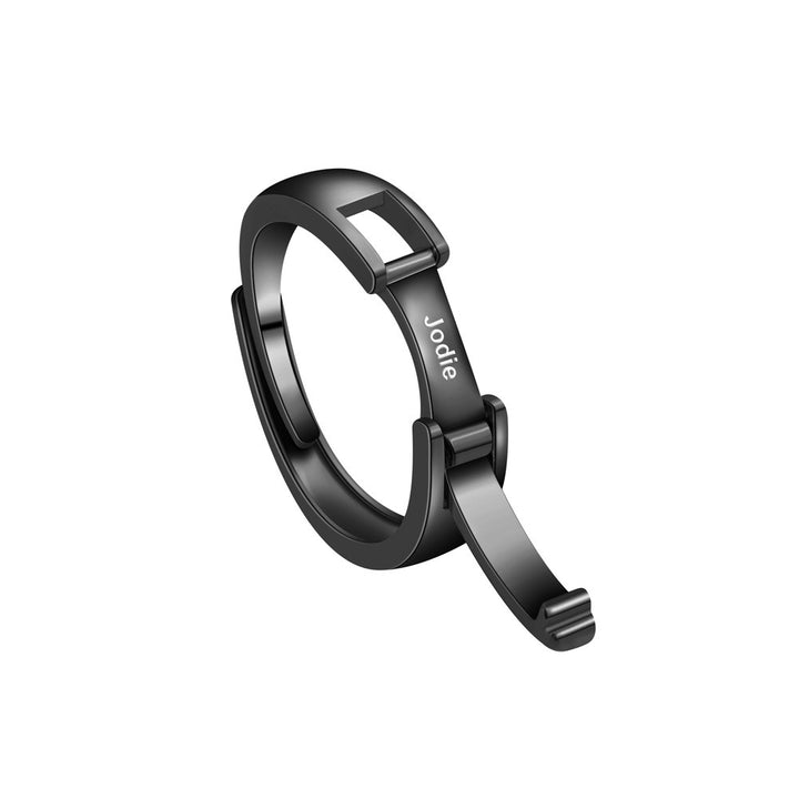 "Time Buckle" Custom Engraved Couple Rings | Personalized Date & Name Belt-Buckle Design Minimalist Matching Bands