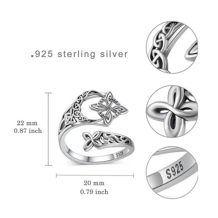 Witch's Knot S925 Silver Celtic Knot Protection Ring｜Hollowed Tangled Mystic Guardian