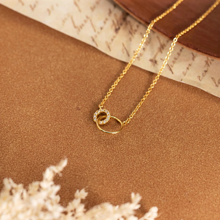 Linked Ring Diamond Necklace