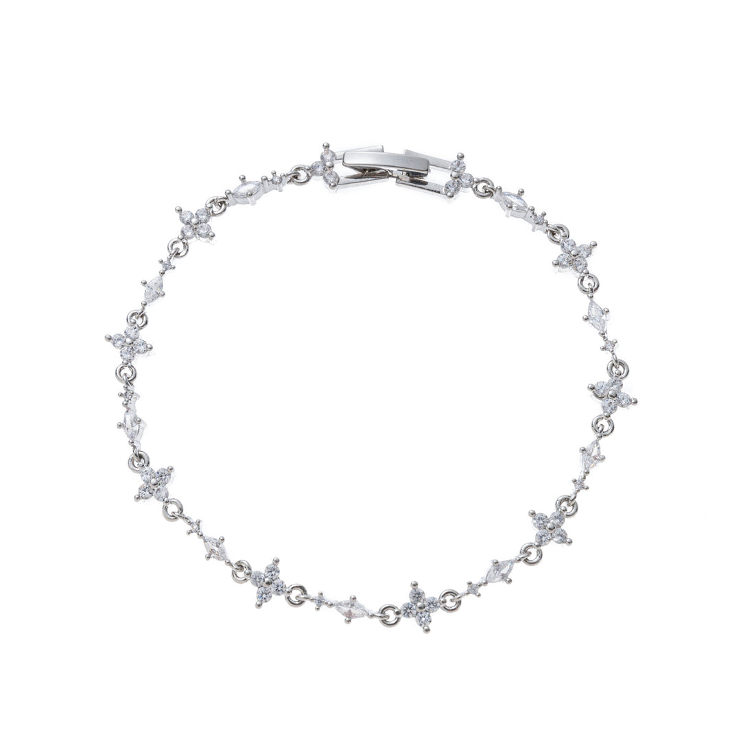 Gold/Silver, Light Luxury Exquisite  Four-Leaf Flower Diamond-Inlaid Bracelet