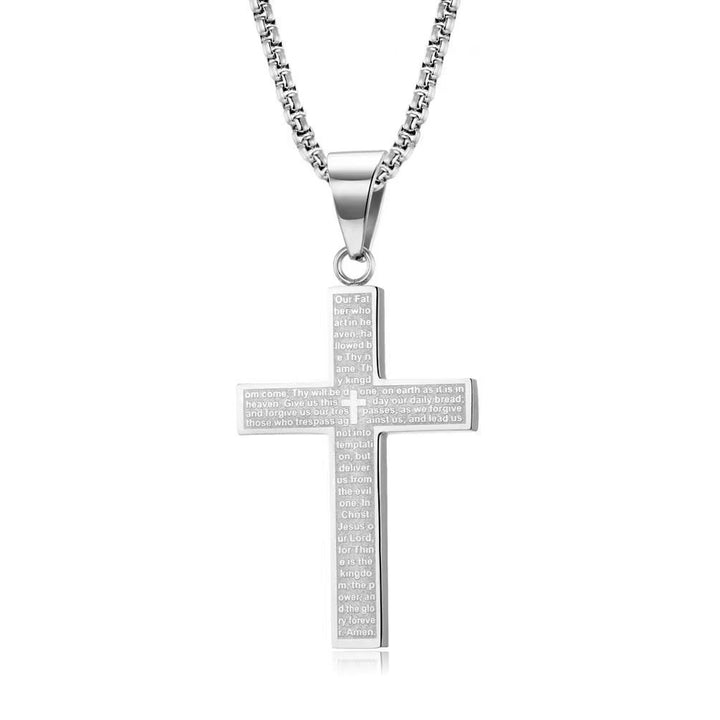 Religious Faith Trendy Accessory Scripture Cross Necklace