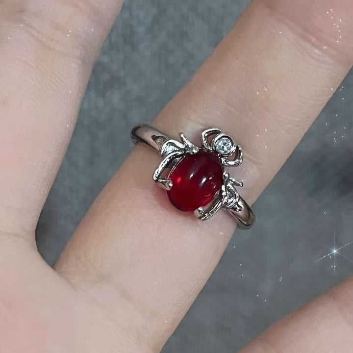 Gothic Dark Red & Black Open Ring - Multi-Style (Thorn/Butterfly/Star) Statement Band