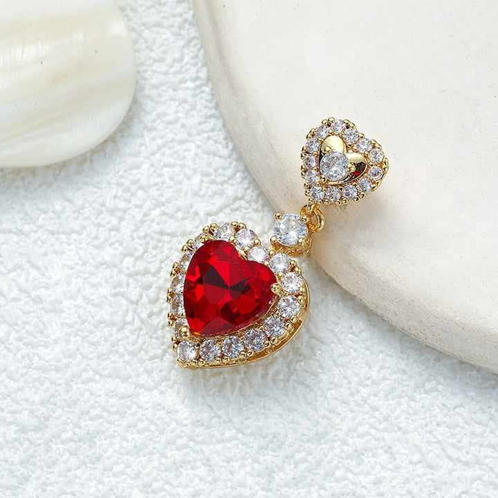 18K Gold Multi-Color Diamond-Paved Color Crystal Pendant Necklace