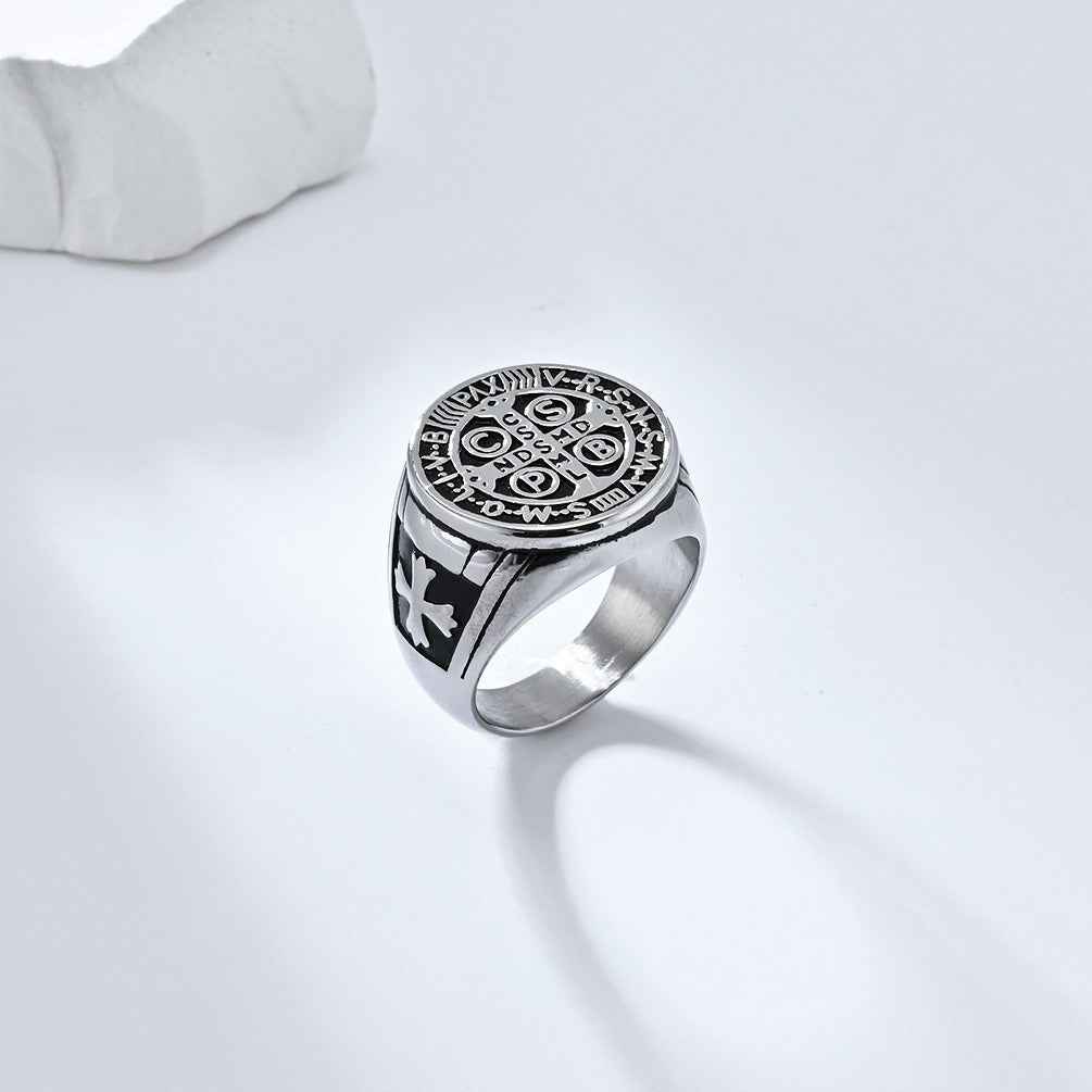 18K Gold/Silver Vintage Totem Light Luxury Niche Band